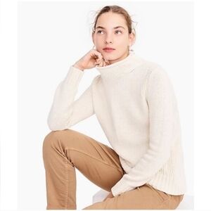 NWT J.Crew Women's 1988 rollneck™ sweater in cotton Sz L $79.50